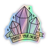 "Protect Your Energy" Holographic Crystal Sticker