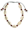Sandy Beaches Wood & Cowrie Shell Pull Anklet