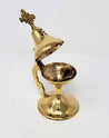 Pear Shape Solid Brass Burner 7"H with cross sign on top
